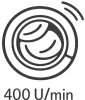 bei nur 400 Umdrehungen schleudern