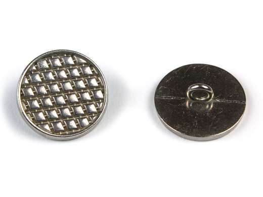 Ösenknopf Rauten, silber, Ø 20 mm