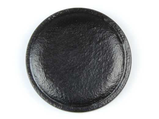 Shank button leather coated, matt black, Ø 23 mm