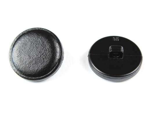 Ösenknopf lederlackiert, matt schwarz, Ø 23 mm