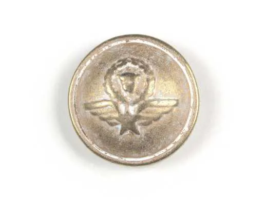 Ösenknopf Wappen, mattgold, Ø 15 mm