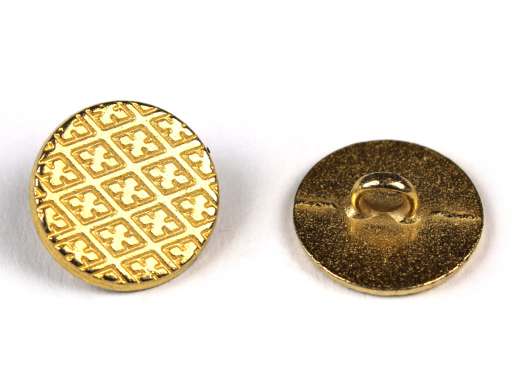 Ösenknopf Rauten, gold, Ø 15 mm