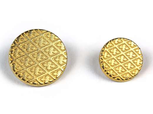 Ösenknopf Rauten, gold, Ø 15 mm