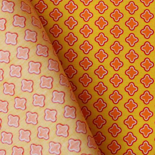 Popeline Sterne gelb-orange