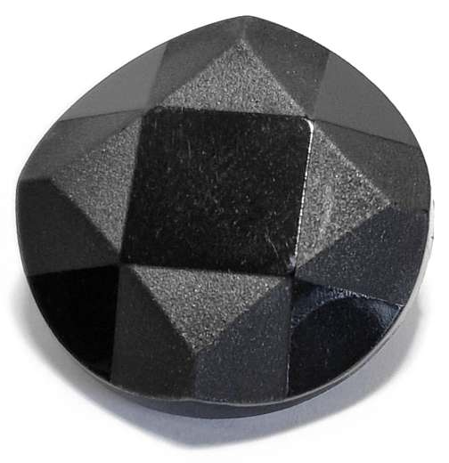 Ösenknopf Facette, schwarz, Ø 23 mm
