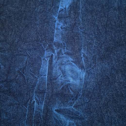 Batikdenim, dunkelblau, gewaschen (14,0 oz)