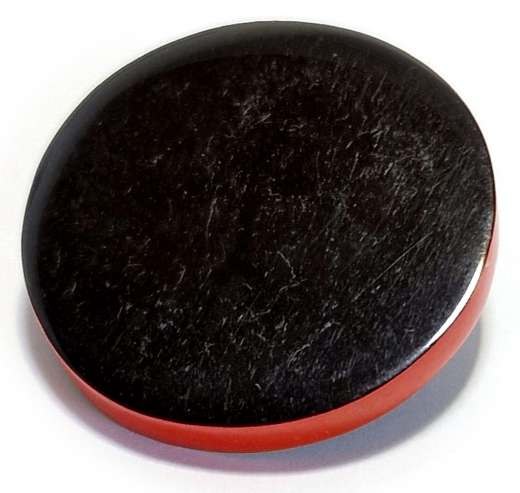 Ösenknopf schwarz mit orangefarbenem Rand, Ø 25 mm