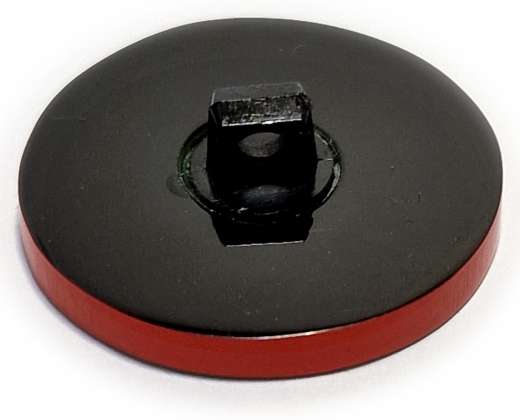 Ösenknopf schwarz mit orangefarbenem Rand, Ø 25 mm