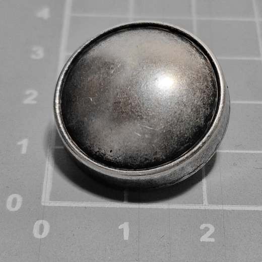 Ösenknopf mit Ring, altsilber, Ø 23 mm