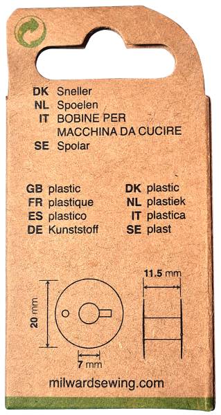 Unterfadenspulen aus Kunststoff | 11,5 mm hoch | 9 Stück