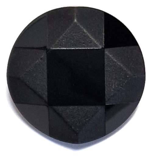 Ösenknopf Facette, schwarz, Ø 23 mm