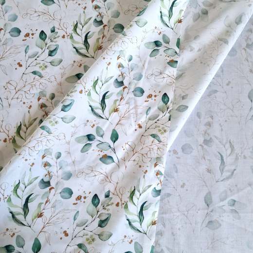 Popeline mit Eukalyptusdruck