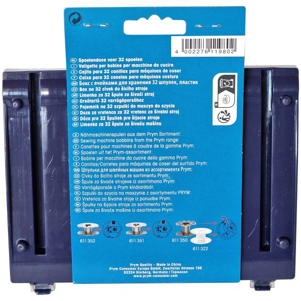 Prym Spulenbox mit Deckel | für 32 Spulen