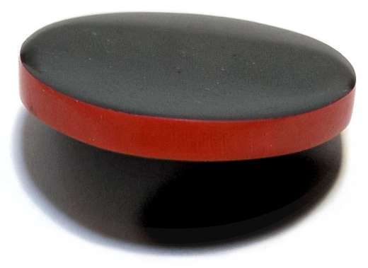 Ösenknopf schwarz mit orangefarbenem Rand, Ø 25 mm