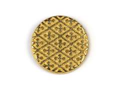 Ösenknopf Rauten, gold, Ø 15 mm