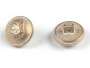 Ösenknopf Wappen, mattgold, Ø 15 mm