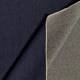 beidseitige Ansicht des indigoblauen Jeansstoffs