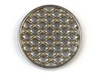 Shank button Rhombi, silver, Ø 20 mm