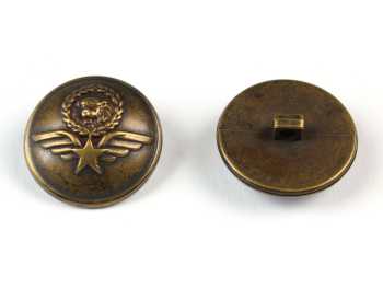 Shank button Coat of Arms, mat gold, Ø 25 mm