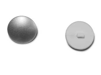 Shank button mat silver, Ø 23 mm