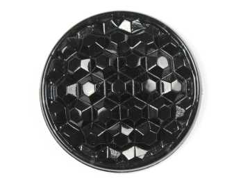 Shank button facets, black, Ø 23 mm