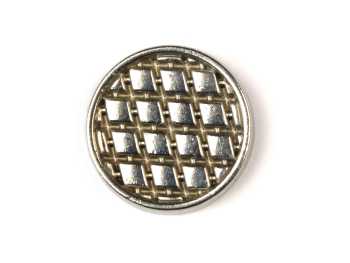Shank button Rhombi, silver, Ø 15 mm