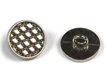 Shank button Rhombi, silver, Ø 15 mm