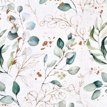 Popeline mit Eukalyptusdruck